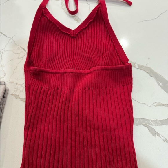 Reformation Red Ribbed Tank Top - Picture 4 of 5